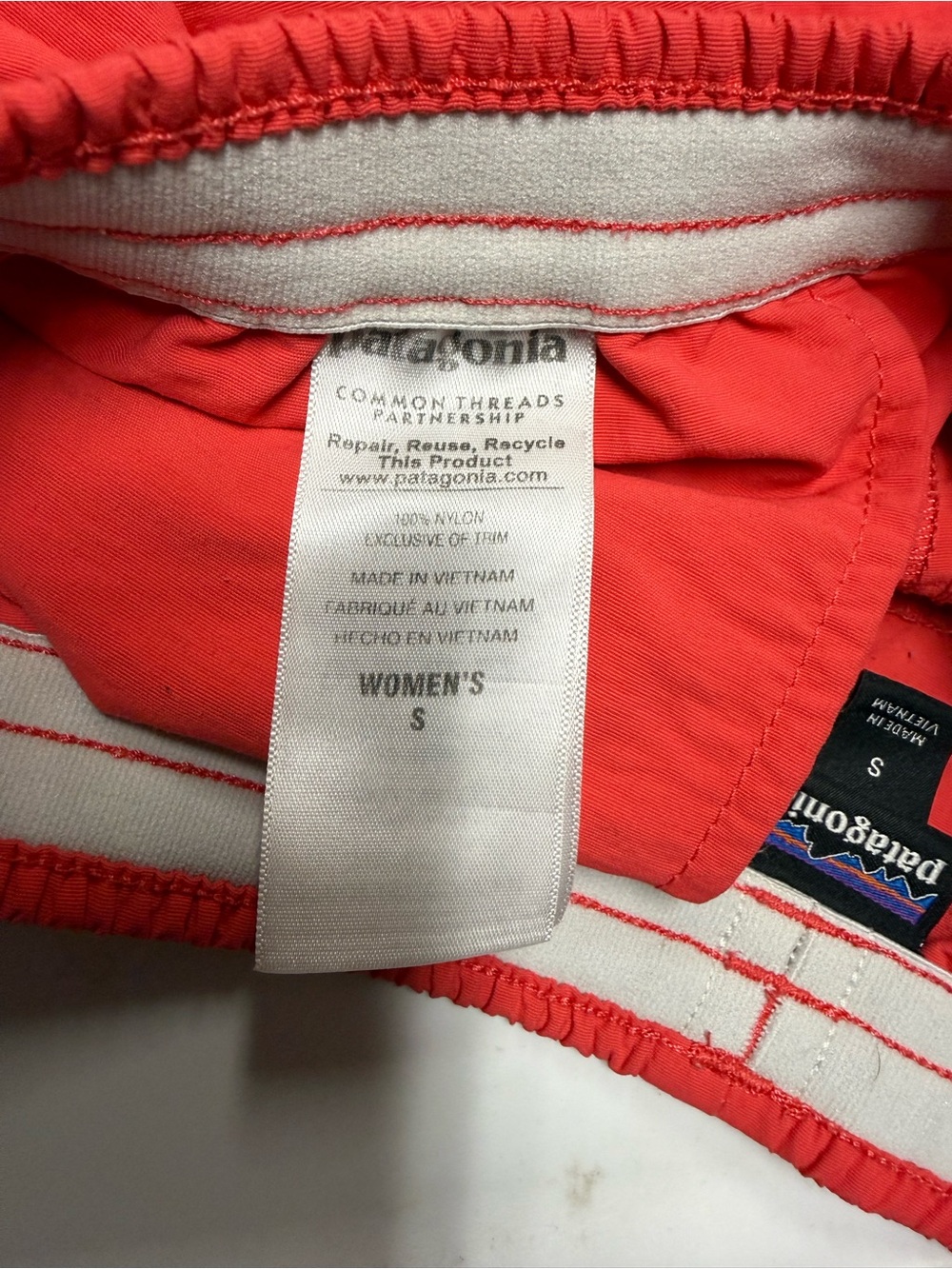 Patagonia Coral-Red Swim Shorts with Logo Patch - Picture 4 of 7